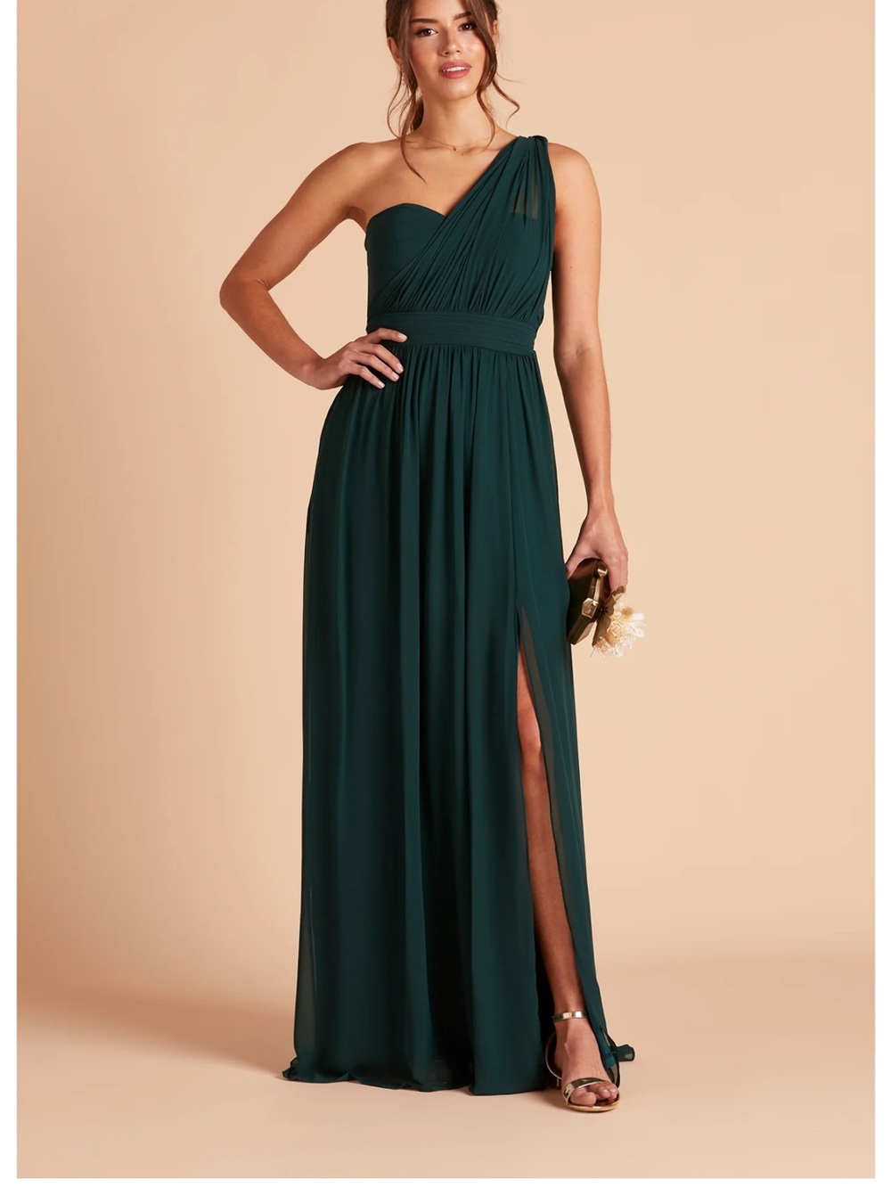 Birdy Grey Grace Convertible Chiffon Dress – Emerald Size L - Bridesmaid Formal
